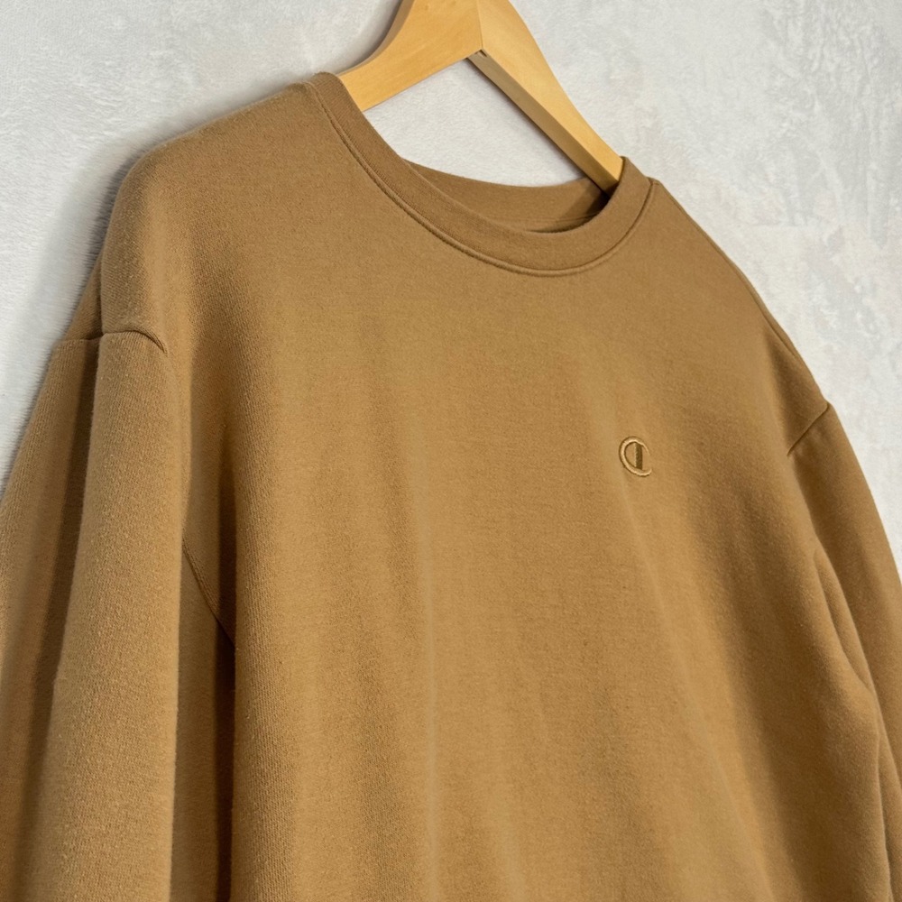 Champion Tan Brown Crewneck Sweatshirt Medium - Picture 3 of 8
